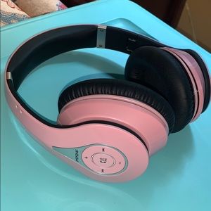 MPOW pink Bluetooth headphones